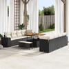 VidaXL 11-Piece Garden Sofa Set with Cushions Black Poly Rattan 3363935