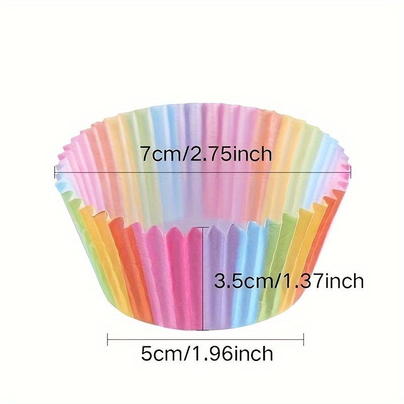 100pcs Rainbow Cupcake Liners Disposable Paper Baking Cups for Cupcakes Muffins and Desserts Kitchen Accessory and Party