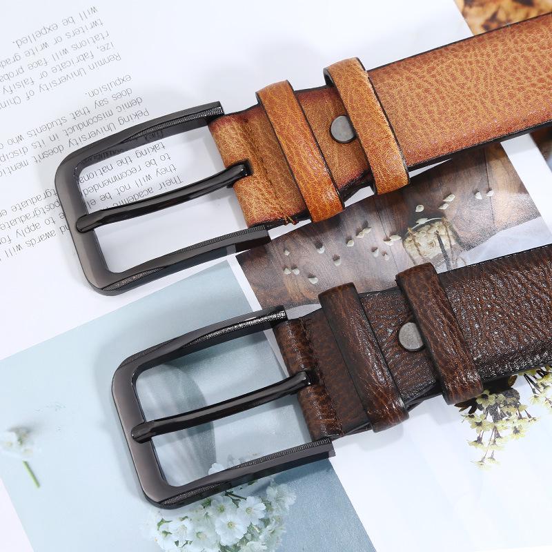 Men's 2022 Retro High-End Leather Pin Buckle Belt - Casual All-Match Waist Chain