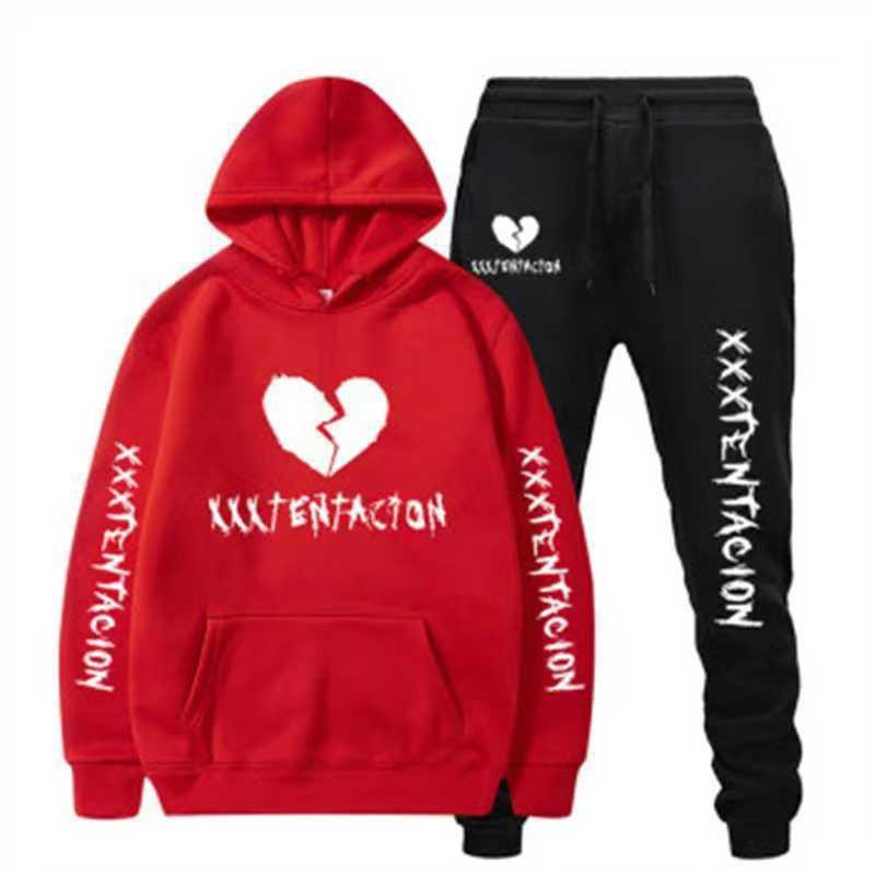 Mens Winter Hooded Sweatshirt Set With Jujutsu Kaisen Gojo Satoru Print Thick Casual Streetwear Tracksuit