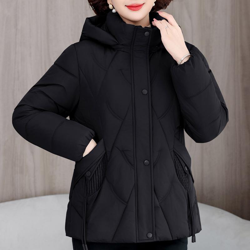 Женское модное пальто больших размеров L-5XL, зимние куртки с капюшоном, свободные, толстые, теплые, парки для женщин среднего возраста