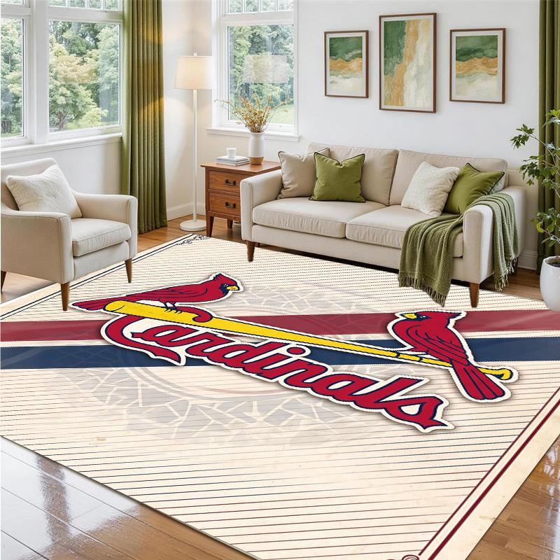 St. Louis Cardinals Design Crystal Velvet Rug Soft Decorative Mat for Bedroom Entrance