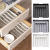 Dinnerware Storage Box Retractable Classification Organization Large Capacity Tableware Tray Cosmetic Jewelry Stationery Drawer