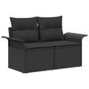 Sofa Set 6 Pieces Black Poly Rattan and Steel