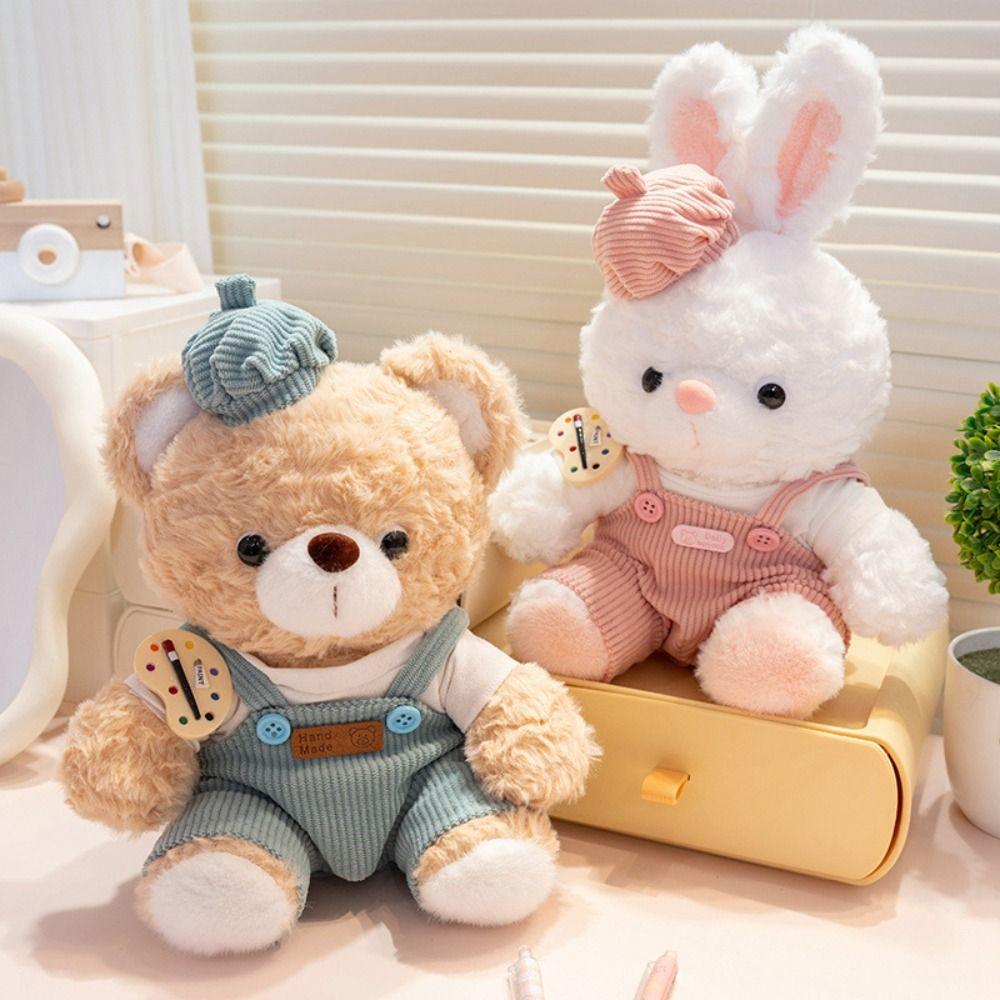 Fluffy Bunny Soft Stuffed Toys With Hats Rabbit Stuffed Animal  Party Supplies