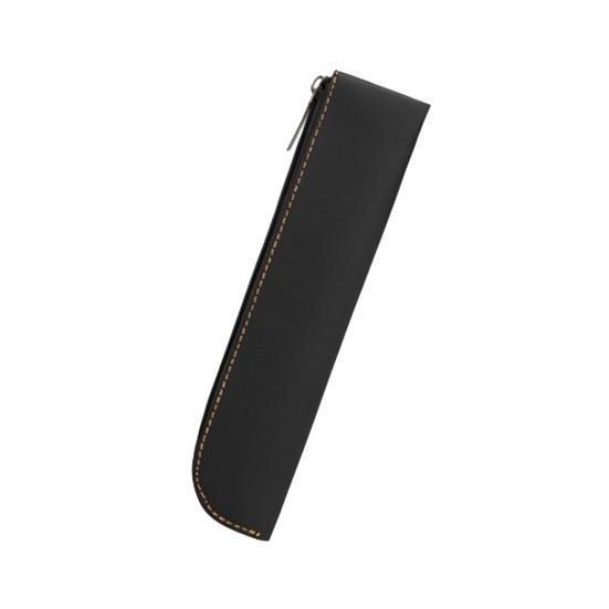 Пенал с гладкой молнией, вместительная вместительная сумка для ручек из искусственной кожи с большим отверстием для хранения канцелярских принадлежностей для девочек