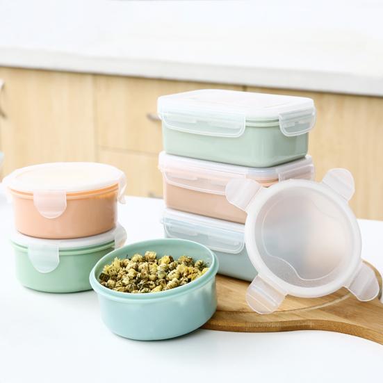 Round/Rectangle Kitchen Organizer Food Storage Container Seal Crisper Lunch Box