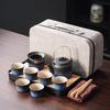XUNYI Black-Blue Gradient Ceramic Travel Tea Set