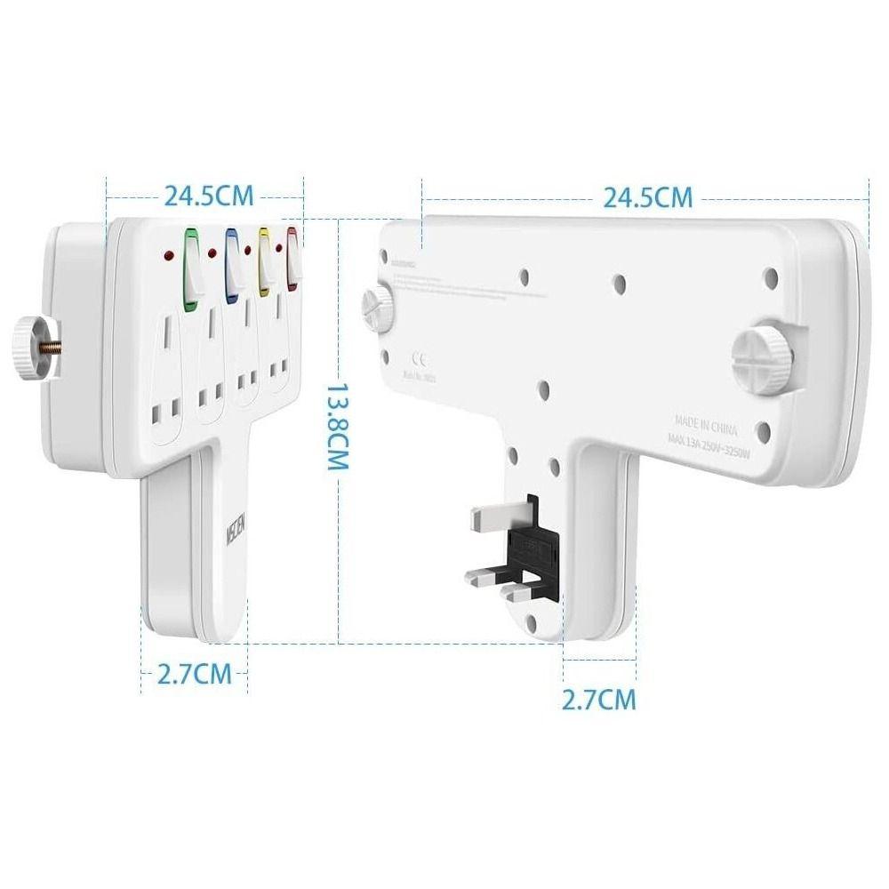 Household 4 Way Electrical Plug Smart Plug Outlets Power Board Adapter Surge Protector USB Socket