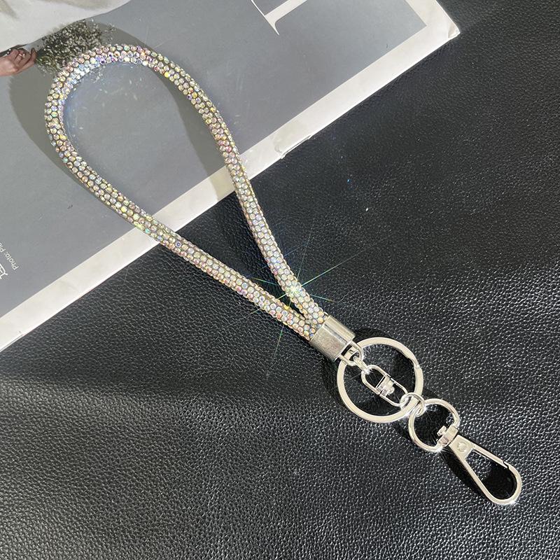 Light Luxury Rhinestone Phone Lanyard: Diamond Crossbody Chain & Bracelet Pendant.