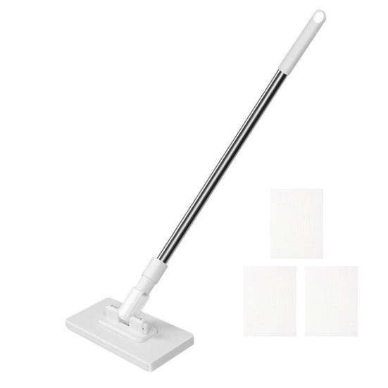 Мини-швабра Snap Grip Zero Touch со сменной тканью, ленивая швабра, швабра с длинной ручкой и плоской головкой с фиксацией, со шваброй для подметания для влажной и сухой уборки дома, ванной комнаты