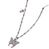 Ожерелье с бриллиантами в виде бабочки Niche Design Sense Light Luxury Size Butterfly Collarbone Chain, цепочка с бриллиантами в виде ключицы с микрозакрепкой