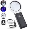 XGIUINI Ручная лупа с подставкой и светодиодной подсветкой 25x с 2 5 светодиодами и черная складная для и канцелярских товаров [6x и Увеличение] Линзы, Подсветка,
