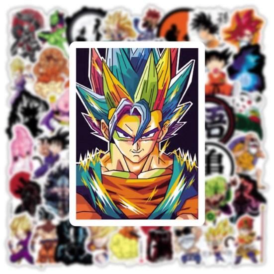 50 шт., наклейки Dragon Ball, устойчивые к выцветанию, водонепроницаемые наклейки с героями мультфильмов для детей, игрушки, ноутбук, скейтборд