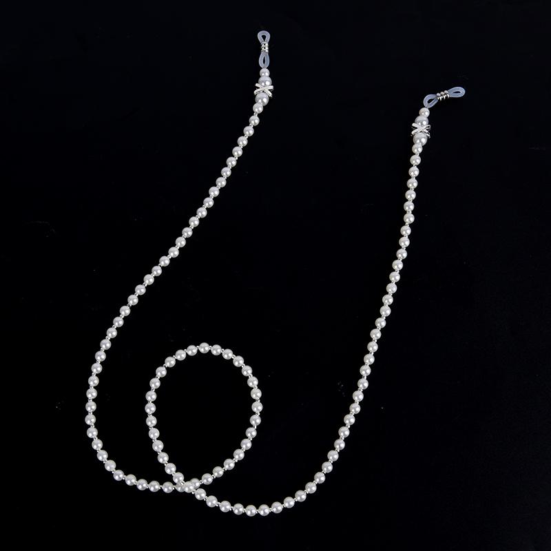 Жемчужный держатель для солнцезащитных очков, цепочка для очков для чтения, очки, шейный шнур, металлический ремешок