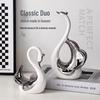 Elegant Swan Couple Ornaments for Living Room and Wine Cabinet Decor