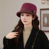 Wool bucket hat women's small edge autumn and winter thermal hat casual basin hat knitted ear hat new wool hat