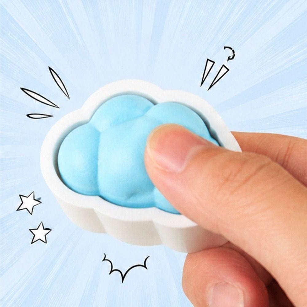 Lightweight Stress Reliever Toy Dual Color Fluffy Cloud Clicker Cloud Clicker Keychain Daily Carry