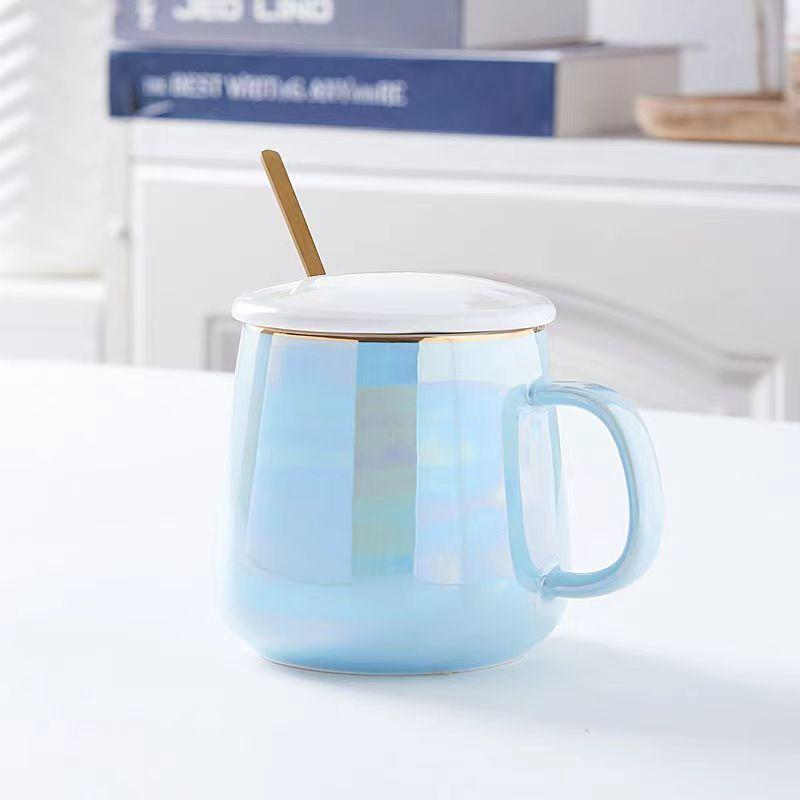 Colorful Pearl Glaze Mug Mugs Coffee Cups and Mugs Drinkware Cup of Coffee Mug for Tea Original Beautiful Beer Funny Ceramic Lid