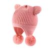 2023 Autumn Knitted Hat with Double Pom Pom Bear Ears - Cute, Cozy, and Windproof Ear Protection