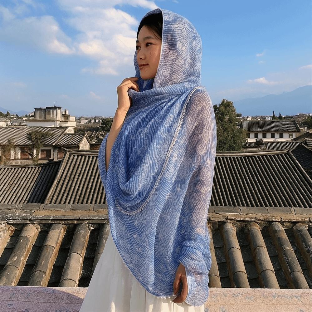 Sun Protection Paisley Shawl Head Wraps Beach Scarf Retro Sunscreen Shawl  Outdoor