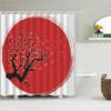 Japanese-style Shower Curtain 3d Ink Painting Bathroom Curtain Waterproof With Hooks 180*240CM Shower Curtain Polyester Fabric