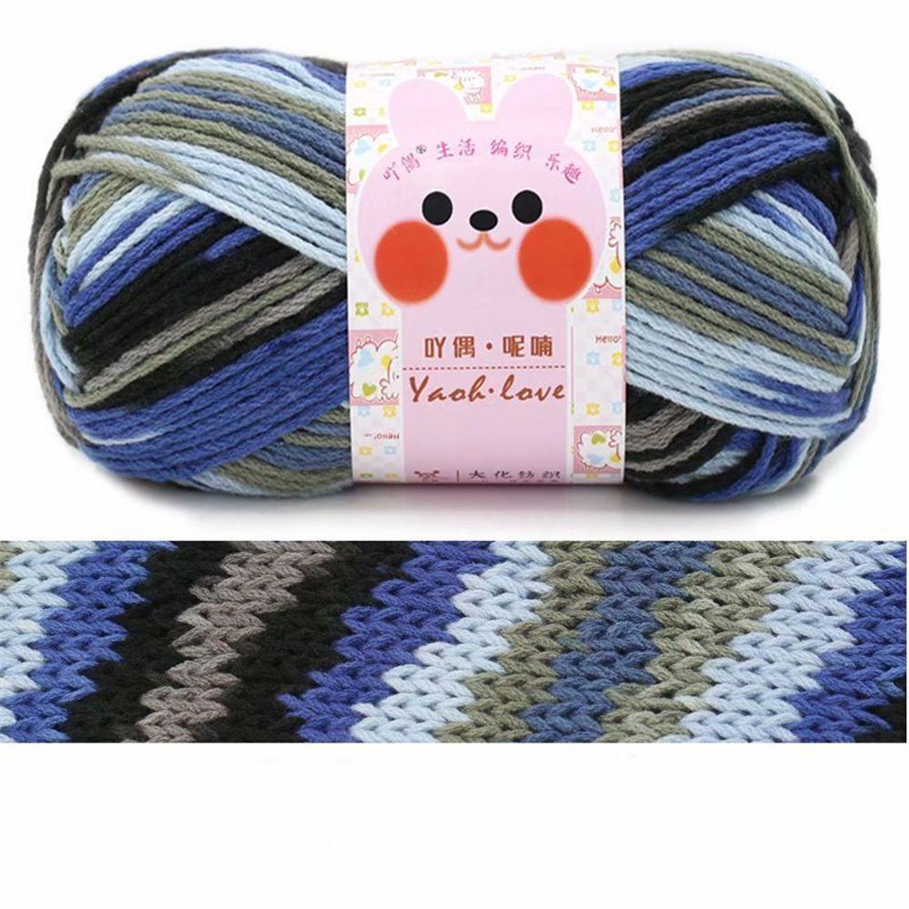 Шапка 6 прядей радужного цвета ручной вязки DIY крючком хлопковая пряжа молочный хлопок мягкая шерсть