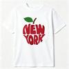 Big Apple New York Graphic Tee Red Typography Urban Minimalist Souvenir Gift Unisex Unisex Shirt Cotton Breathable Summer Shirt
