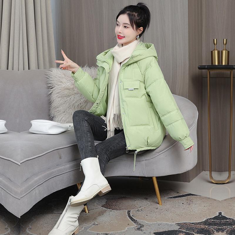 Осень-зима, утепленная теплая парка, женская повседневная однотонная свободная куртка с большим карманом и капюшоном, куртки с хлопковой подкладкой, верхняя одежда