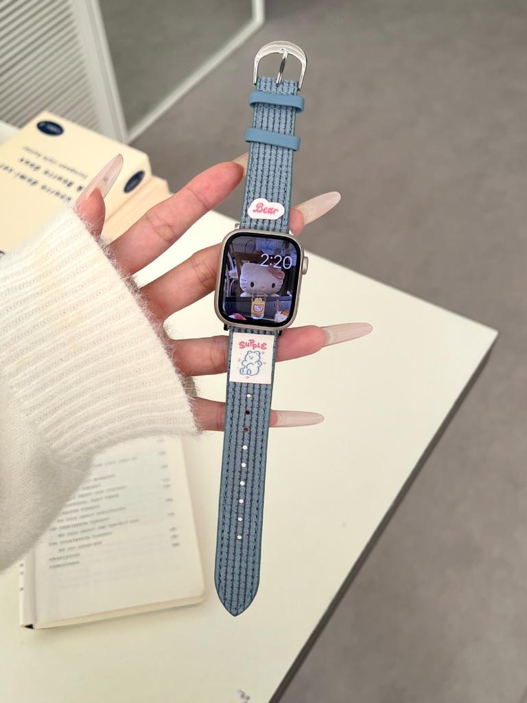 Милый Медвежонок Щенок Вафельный Флисовый Ремешок Для Apple Apple Watch Watch Iwatch109876
