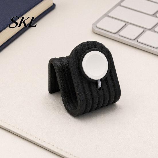 Cable Routing Charging Base Watch Stand, with Built-in Management, Holder Desk And Bedside Organizer, Matte Surface Storage Cradle for Fitness Tracker