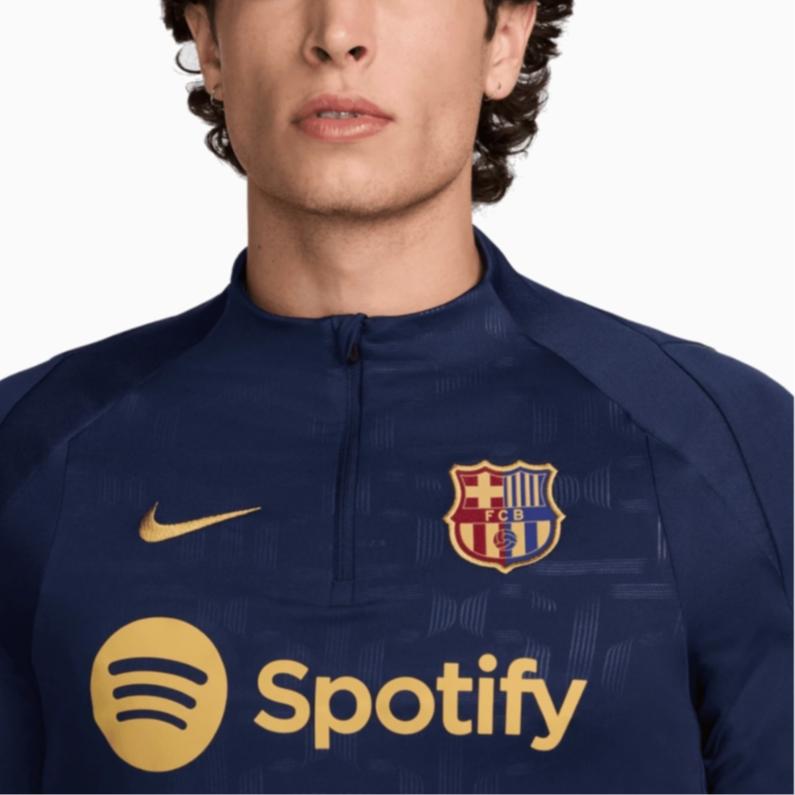 Nike Fc Dri-Fit Барселона Strike Модная Удобная Универсальная Толстовка Футбольная Футболка Мужская топы Темно-Синий FZ0569-411