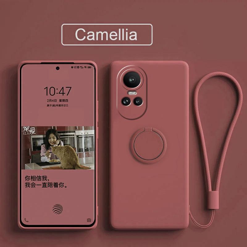 Чехол для Funda Oppo Reno 10 5g жидкий силиконовый держатель для кольца мягкий чехол для телефона Oppo Reno 10 Pro Upgrade противоударный задний чехол