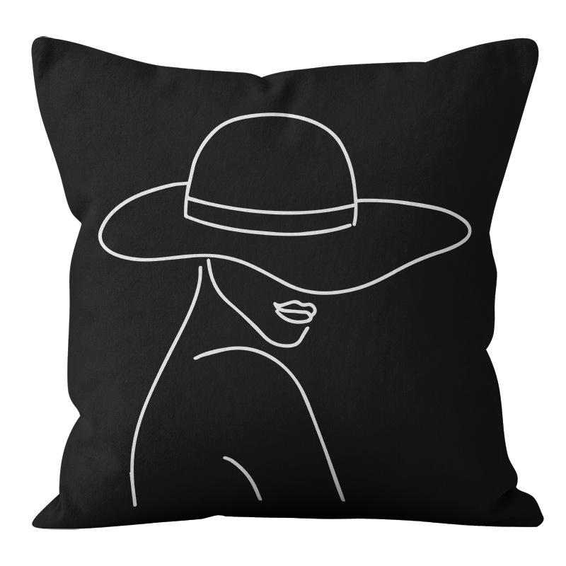 Скандинавский Минималистичный Стиль Черно-Белая Абстрактная Геометрическая Наволочка Домашняя Гостиная Диванная Подушка Наволочка