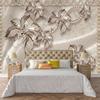 Luxury European 3d Wallpaper Large Gold Mural Living Room Bedroom Jewelry Diamond Flower Wallpaper