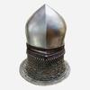 Medieval 18 GA Bascinet Long Face Helmet with Chainmail Battle Knight Costume Helmet