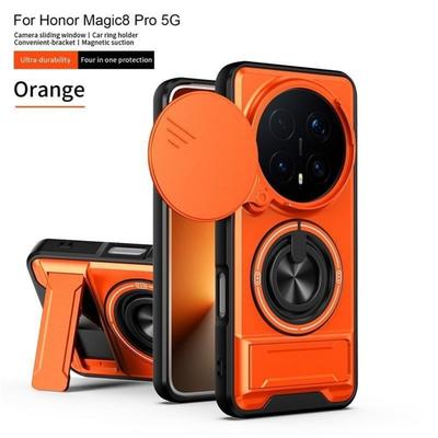 Прочный бронированный чехол из ПК+ТПУ для Honor Magic 8 Lite 8 Pro 7 6 X9 A/B/C/D X8D X7B X6C Сдвижное окно для камеры Магнитный держатель Противоударный чехол