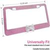 2 Pack Pink,White Bling License Plate Frame License Bracket Holder  for US Vehicle