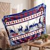 Рождественское фланелевое покрывало Мягкое теплое уютное для дивана кровати для использования в помещении дома Отличный праздничный подарок