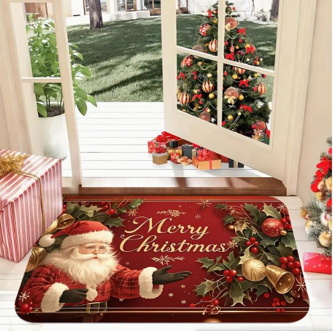 Merry Christmas Door Mat Sparkling Star Christmas Welcome Area Carpet Suitable Living Room Bedroom Kitchen Home Decoration Mats