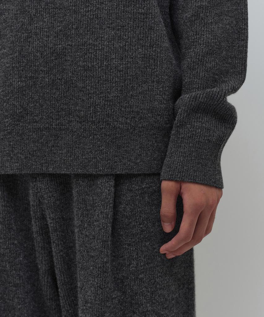MUSINSA STANDARD [Victoria Wool] Minimal Ribbed Turtleneck Knit [Medium Grey]