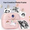 Instant Camera, Front Rear Dual Selfie Kids Camera with 1080P Videos, Holiday Birthday Gifts for Kids Age 3-12,