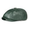 Leather Octagonal Cap Beret Men's Retro Painters Hats Newsboy Cap for Men Gatsby Hats