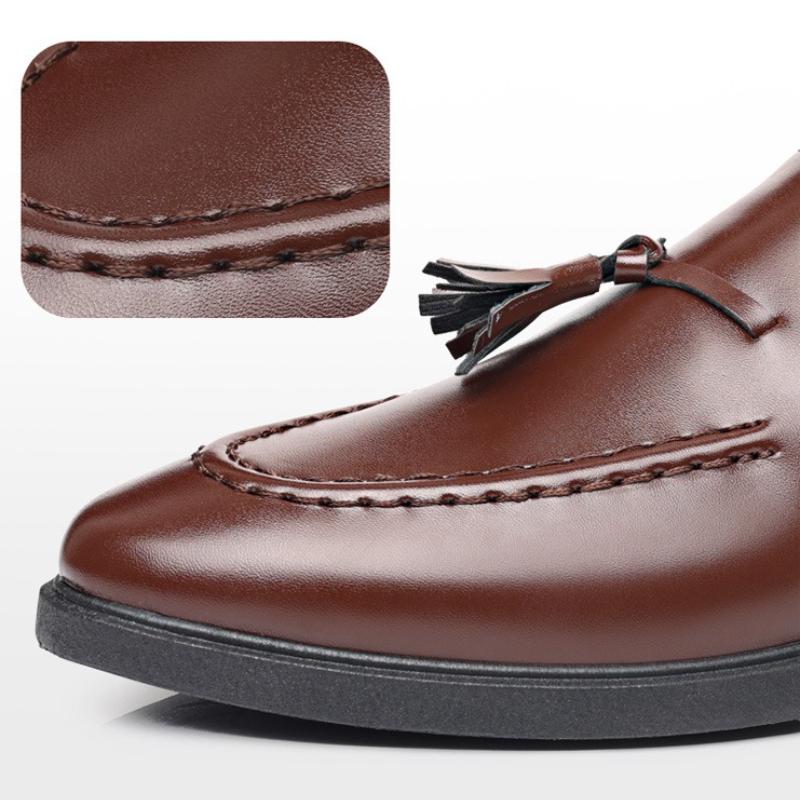 Мужская повседневная кожаная обувь Элегантные кисточки Мужская модельная обувь Заостренный носок Лоферы Легкие мокасины Большой размер Вечерняя свадебная обувь Мужская