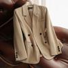 Простой пиджак для женщин в начале осени Новый стиль Гамбург Маленький хаки Верхний костюм для женщин