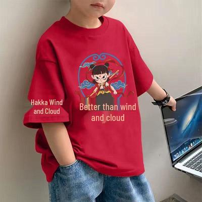 Хлопковая футболка с рукавами реглан и коротким рукавом в корейском стиле для мальчиков