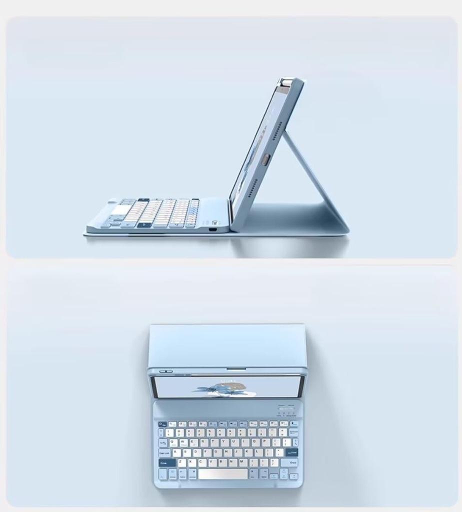 GOOVEN Stylish Keyboard Case for iPad Air 11 with Mouse and Pencil Storage On Compatible with iPad Air 11 and 1st Bluetooth Wireless Keyboard with