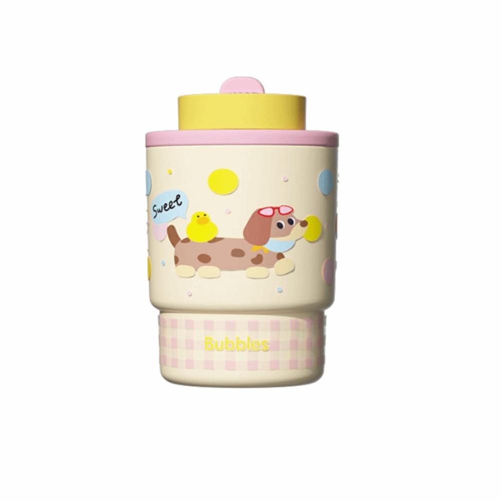 Stainless Steel Cartoon Insulated Cup 420ml Straw Thermal Flask Cute Travel Coffee Mug