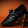 Fashion Luxury Genuine Leather Black Slip-On Loafers Shoes Breathable Comfortable Moccasins Driving Shoes Casual Shoes Mens Dress Shoes