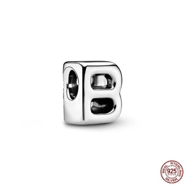 100% натуральная подвеска из стерлингового серебра 925 пробы, памятная буква серии A-Z, бисер, оригинальный браслет-подвеска Panjia, ювелирные изделия